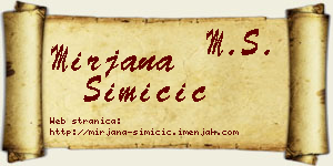 Mirjana Simičić vizit kartica